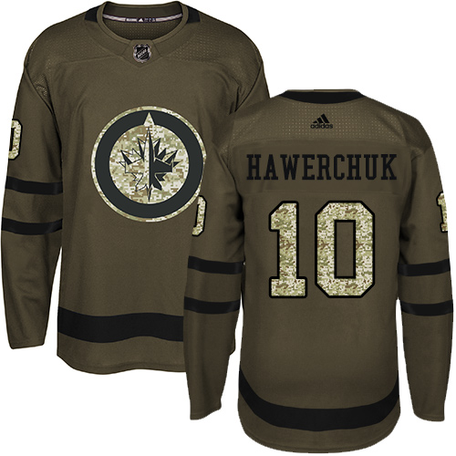 Adidas Jets #10 Dale Hawerchuk Green Salute to Service Stitched NHL Jersey - Click Image to Close